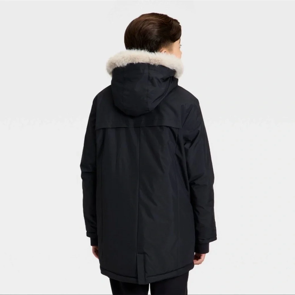All In Motion Kids Hooded Parka Jacket - Black Size Extra Small (4/5) NWT